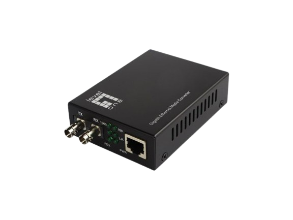 RJ45 to ST Gigabit Media Converter, Single-Mode Fiber, 20km