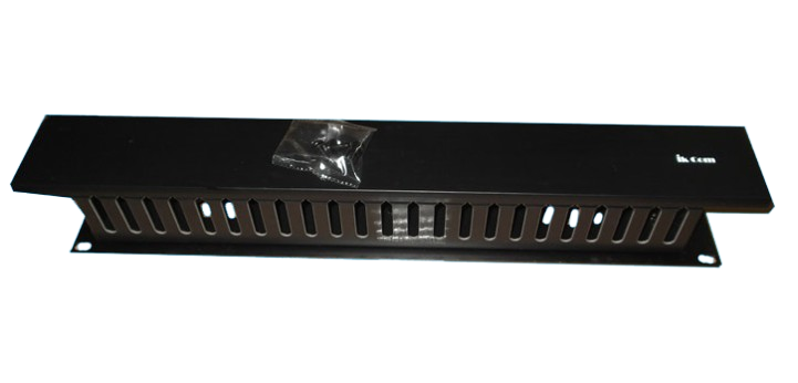 2U cable management panel - Plastic finger duct type with cover
