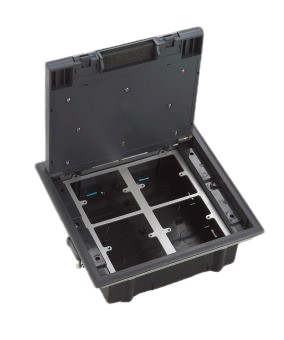 With standard BS Outlet mounting plate for 4 X Single BS outlets.