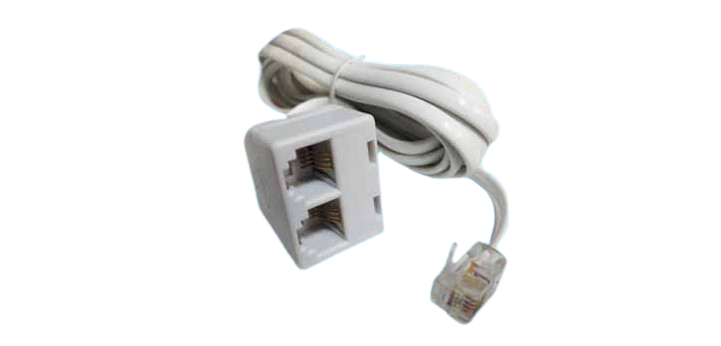 PLUG TO DUAL  JACK EXTENSION CORD 7 FEET - 6P4C
