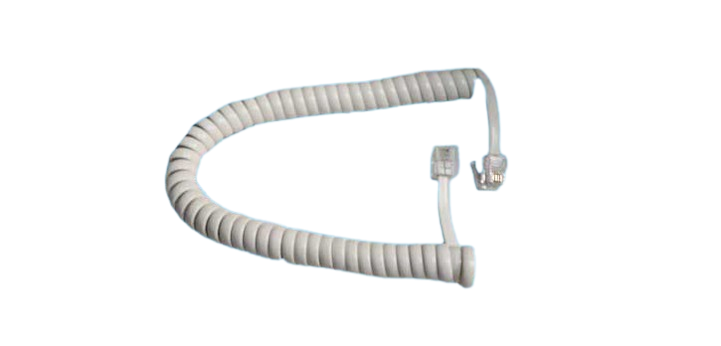 COILED CORD 7 FEET - 4P4C - White
